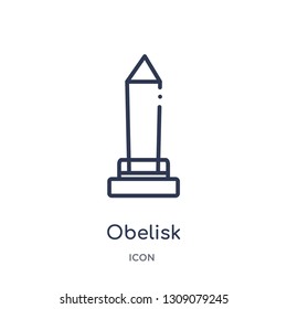 obelisk icon from united states of america outline collection. Thin line obelisk icon isolated on white background.