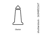 Obelisk icon vector on white background. Black icon illustration