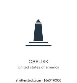 Obelisk Symbol Vektorillustration. Trendy flach obelisk Symbol aus den Vereinigten Staaten von Amerika Sammlung einzeln auf weißem Hintergrund. Vektorillustration-Illustration kann für Web- und Mobile-Grafikdesign, Logo, eps10 verwendet werden