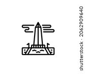 Obelisk Line Icon, Vector Template