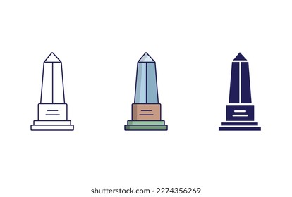 Obelisk line and solid illustration icon