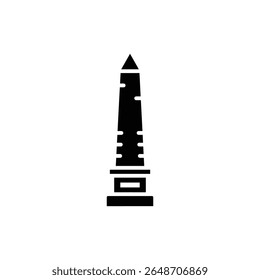 Monumento Obelisco com Anéis Quadrados e Pedra Base de Pedestal