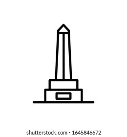 Obelisk with outline icon vector 