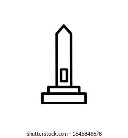 Obelisco con vector de icono de contorno 