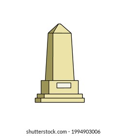 Obelisk. Outline stone monument. Historical monument. High pillar memorial and column.