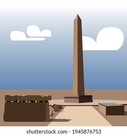 The obelisk of the pharaohs of the Fourth Dynasty