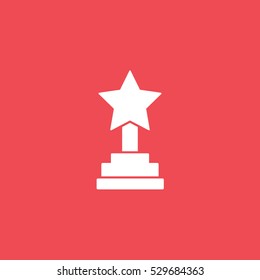 Obelisk Star Flat Icon On Red Background