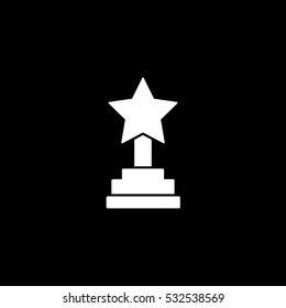 Obelisk Star Flat Icon On Black Background