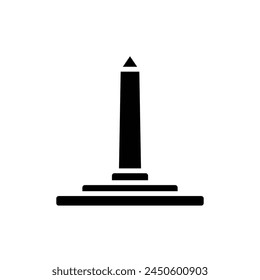 Obelisk Temple Filled Icon Vector Illustration