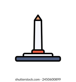 Obelisk Temple Icon Vector Illustration