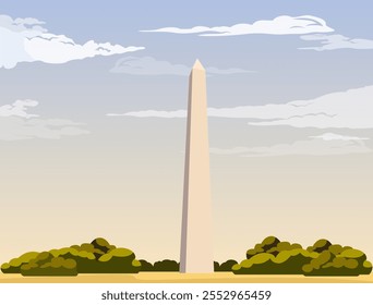 An Obelisk - The Washington Monument - Stock Illustration as EPS 10 File