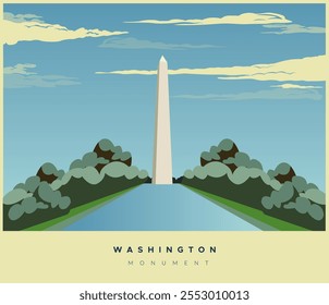 Um Obelisco - O Monumento a Washington - Ilustração de Stock como Arquivo EPS 10