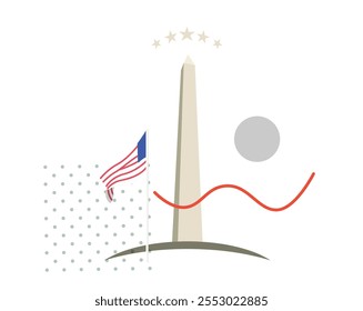 Um Obelisco - O Monumento a Washington - Ilustração de Stock como Arquivo EPS 10