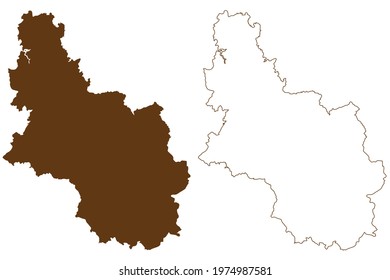 Oberbergischer district (Federal Republic of Germany, State of North Rhine-Westphalia, NRW, Cologne region) map vector illustration, scribble sketch Oberbergischer Kreis map