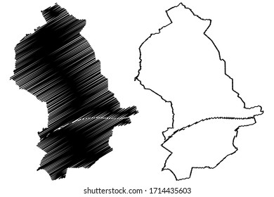 Oberhausen City (Federal Republic of Germany, North Rhine-Westphalia) map vector illustration, scribble sketch City of Oberhausen map