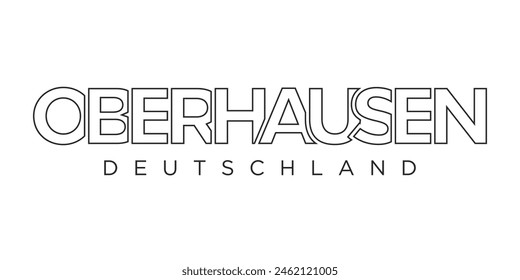 Oberhausen Deutschland, diseño de Ilustración vectorial moderna y creativa con la ciudad de Alemania como símbolo gráfico y elemento de texto