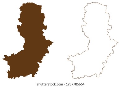 Oberspreewald-Lausitz district (Federal Republic of Germany, rural district, State of Brandenburg) map vector illustration, scribble sketch Oberspreewald Lausitz map
