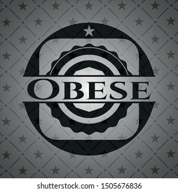 Obese black emblem. Vector Illustration. Detailed.
