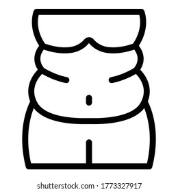 Obese body icon. Outline obese body vector icon for web design isolated on white background