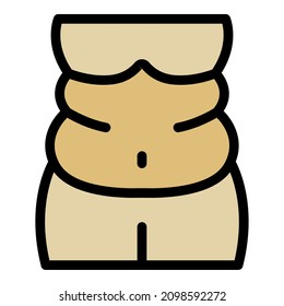 Obese Body Icon. Outline Obese Body Vector Icon Color Flat Isolated