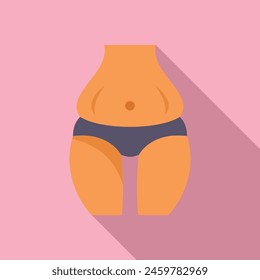 Obese body liposuction icon flat vector. Clinic operation. Cell layer