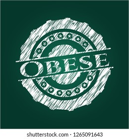 Obese chalkboard emblem
