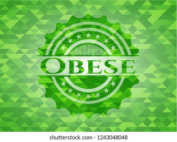 Obese green mosaic emblem