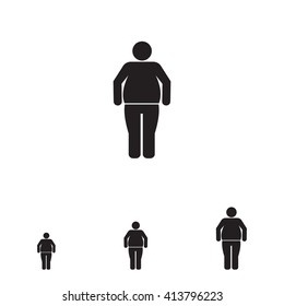 Obese man icon