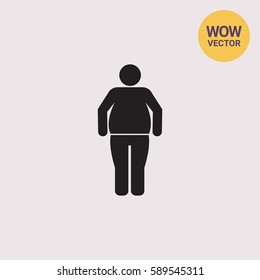 Obese man icon