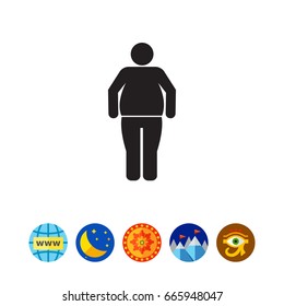 Obese man icon