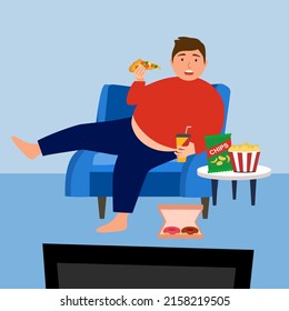 311 Fat guy watching tv Images, Stock Photos & Vectors | Shutterstock