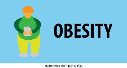 Vector de obesos con fondo azul