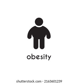 plantilla de diseño de logotipo de iconos vectoriales de personas obesas