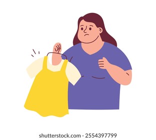 Obese Woman Confused about Choosing Clothes because Having Big Body