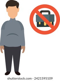 Obese workers vector icon design, Unemployment symbol, Economic stagnation sign, financial crisis stock illustration, Lazy Idle Colleagues concept