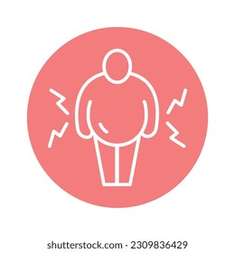 Obesity color line icon. Isolated vector element. Outline pictogram for web page, mobile app, promo