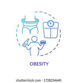 Obesity Concept Icon Unhealthy Nutrition Overeating Stock Vector ...