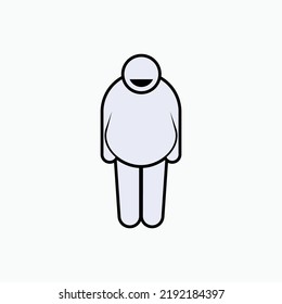 Obesity Icon. Fatman Symbol - Vector.