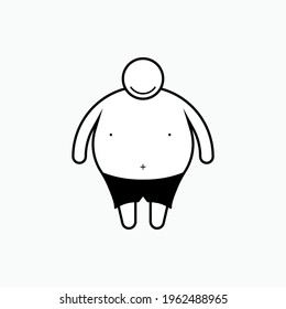 Obesity Icon, Fatness Symbol - Vector Logo Template.