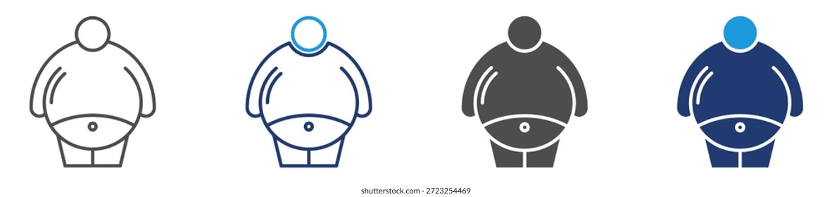 Hoja de iconos de obesidad Estilo múltiple