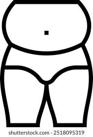 icono de obesidad. Diseño de estilo lineal delgado aislado sobre fondo blanco
