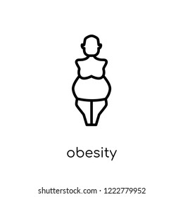 Obesity icon. Trendy modern flat linear vector Obesity icon on white background from thin line Diseases collection, editable outline stroke vector illustration