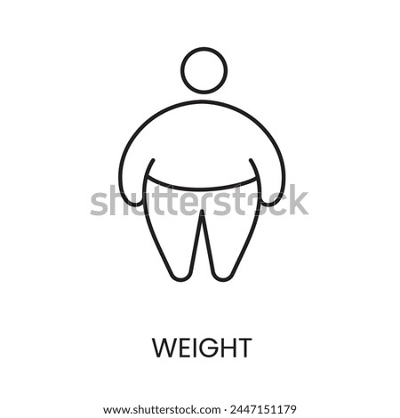 Obesity line icon in vector with editable stroke