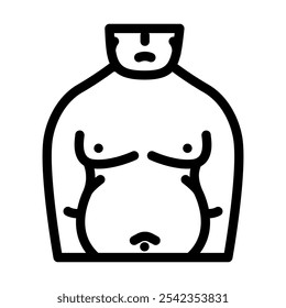 obesity man disease line icon vector. obesity man disease sign. isolated contour symbol black illustration