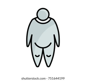 Obesity or Obese person icon vector illustration