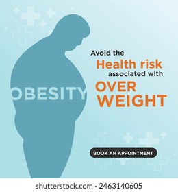 Obesity, Over Weight. Medical and Healthcare Templates Vector