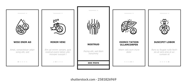 obesity overweight fat obese onboarding mobile vector weight body, woman belly, diet lifestyle, health person, loss healthy, fit obesity overweight fat obese illustrations