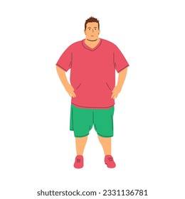 obesity overweight people character vector illustration