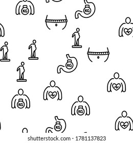 Obesidad Y Vector De Sobrepeso Patrón De Luminosidad De Línea Delgada Ilustración