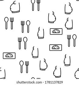 Obesity And Overweight Vector Seamless Pattern Thin Line Illustration